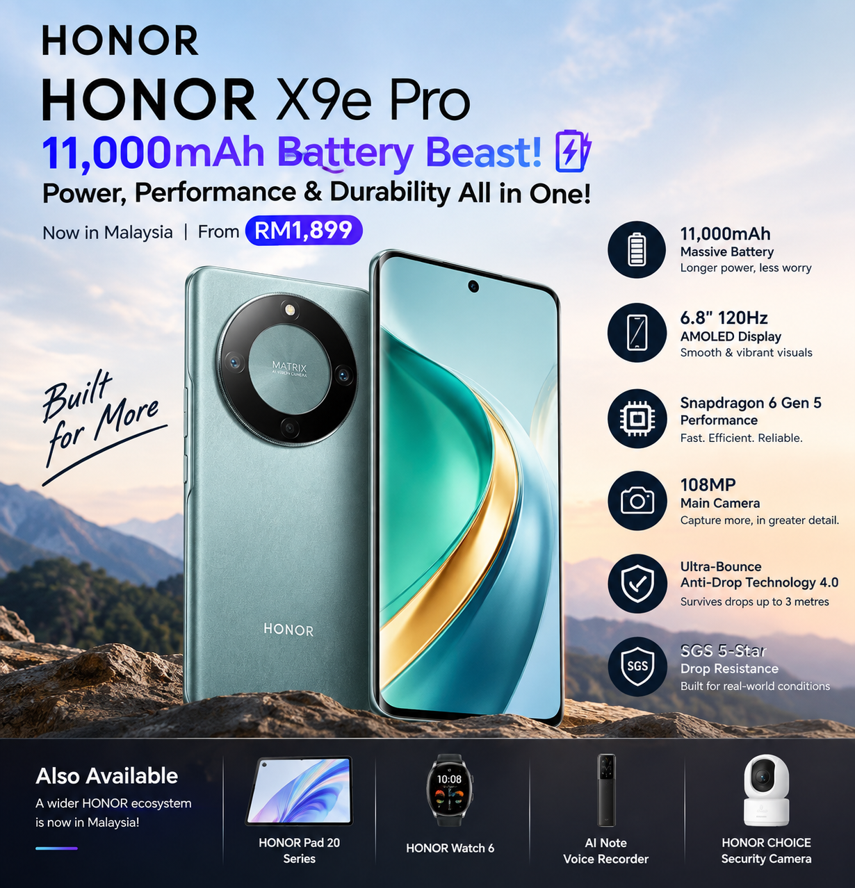 HONOR X9e Pro Launches in Malaysia With Massive 11,000mAh Battery
