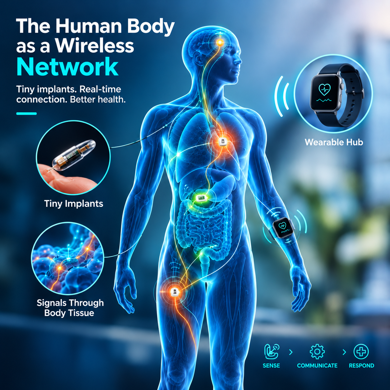 Scientists Turn the Human Body Into a Wireless Network for Medical Implants