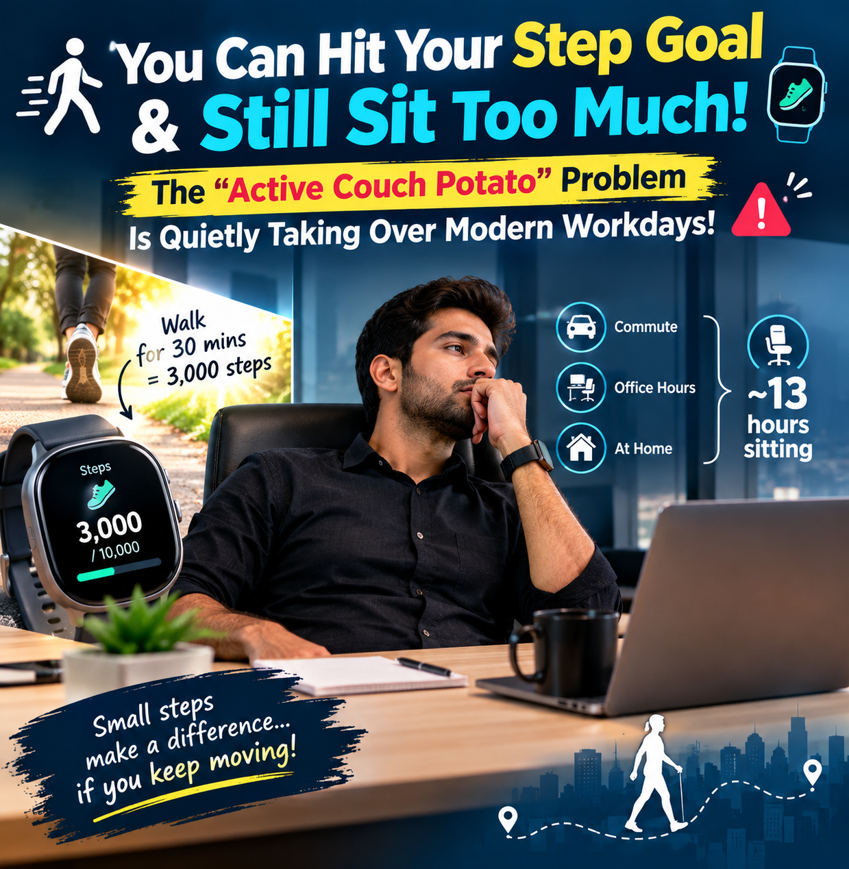 You Can Hit Your Step Goal and Still Sit Too Much: The “Active Couch Potato” Problem